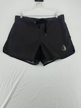 Tachuntfish Black Athletic Drawstring Shorts with Arrowhead Logo